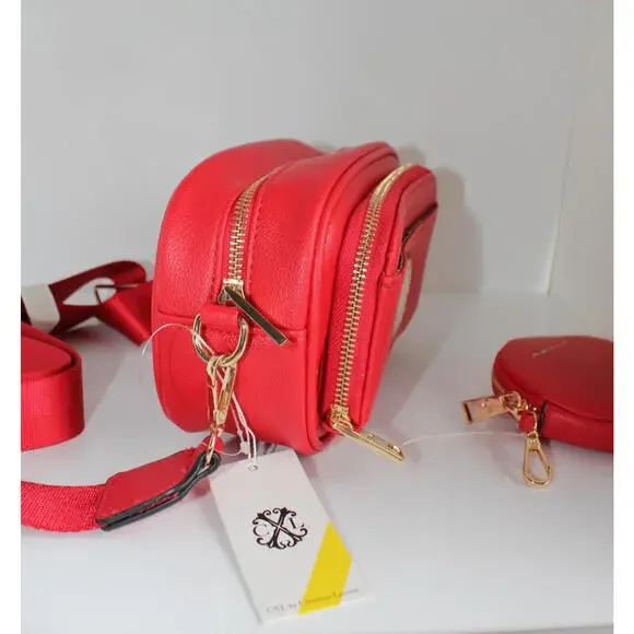 CXL by Christian Lacroix Eve Pebble Camera w Detachable Mini Zip Red Retail $88 - Picture 9 of 15